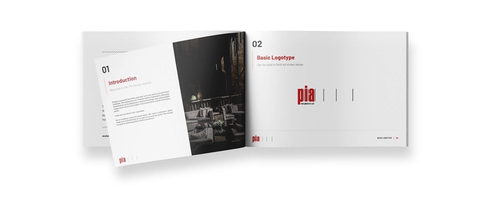 แบรนด์ไกด์ไลน์ของบริษัทรับออกแบบภายในที่มีชื่อว่า PIA Interior